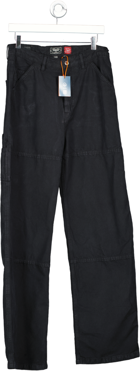 Superdry Black Wide Leg Carpenter Pants W30