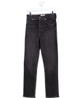 AGOLDE Black Riley High-rise Straight-leg Stretch-denim Jeans W24