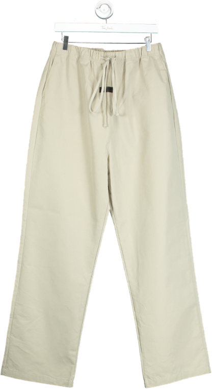 Fear of God Essentials Beige Relaxed Cotton Blend Trousers UK L