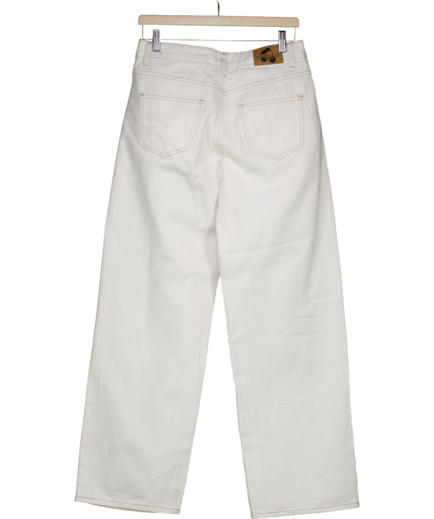 White Fox White Bring The Style Low Rise Wide Leg Jeans UK S