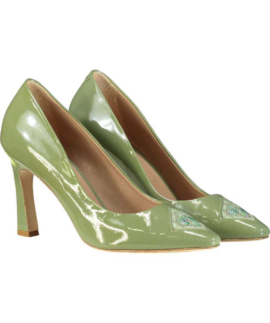 ATANA Green Fiorellini Pump In Semi-patent Leather UK 5 EU 38 👠