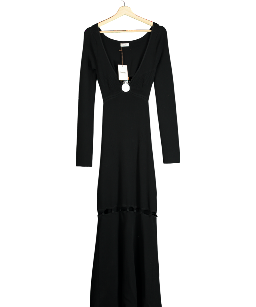 Nanushka Black Varda Ribbed Dress UK L