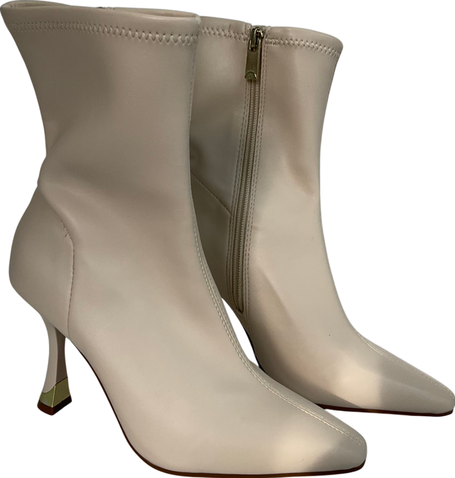 River Island Cream Heeled Sock Boots UK 3 EU 36 👠