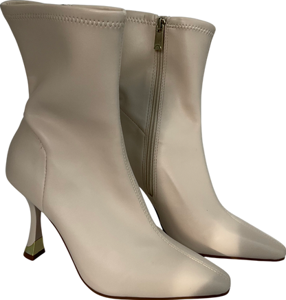 River Island Cream Heeled Sock Boots UK 3 EU 36 👠