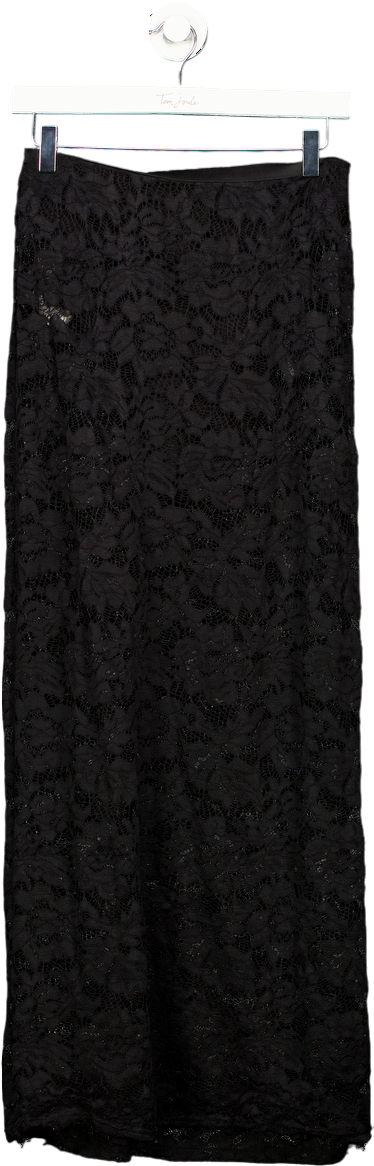 4th reckless Olga Black Lace Maxi Skirt UK 8
