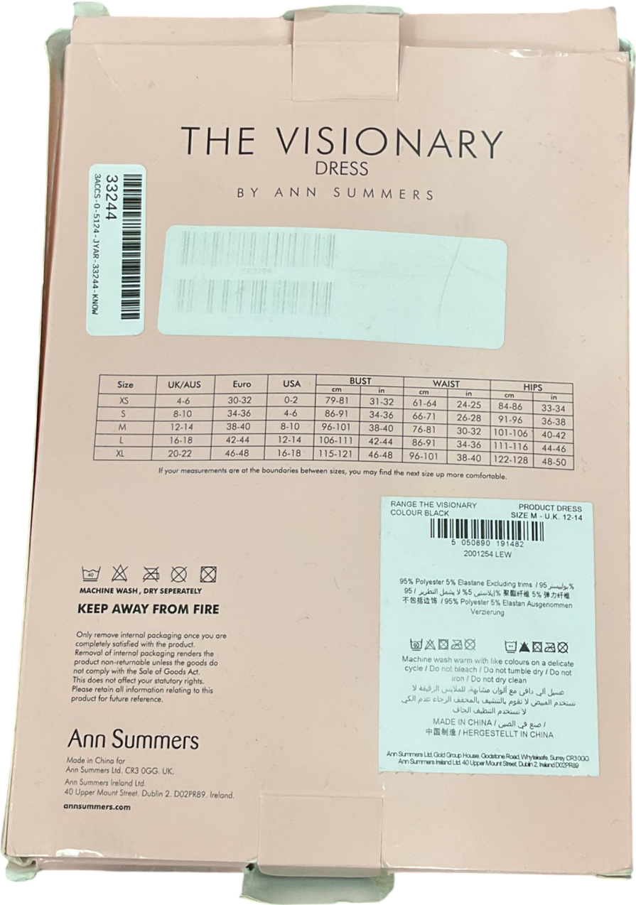Ann Summers Black The Visionary Dress UK 12