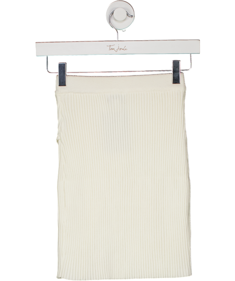 PRETTY LAVISH Cream Lakelyn Wrap Mini Knit Skirt UK XS