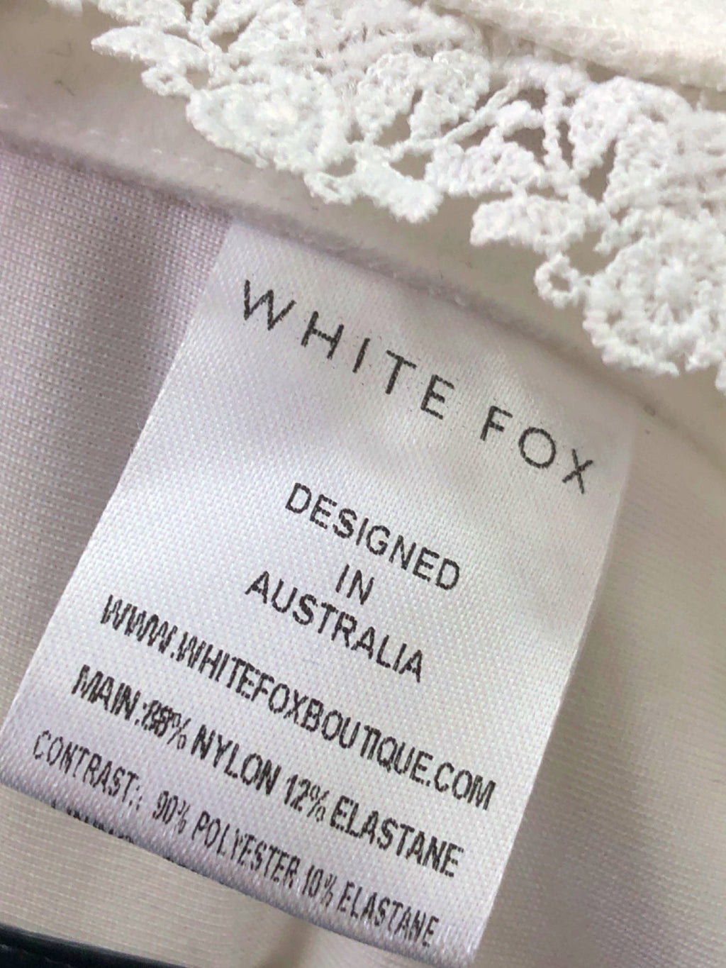 White Fox White Lace Detail Corset Top S