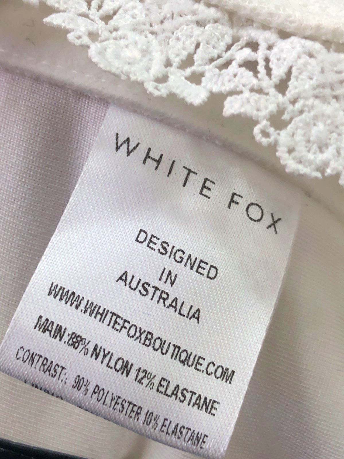 White Fox White Lace Detail Corset Top S