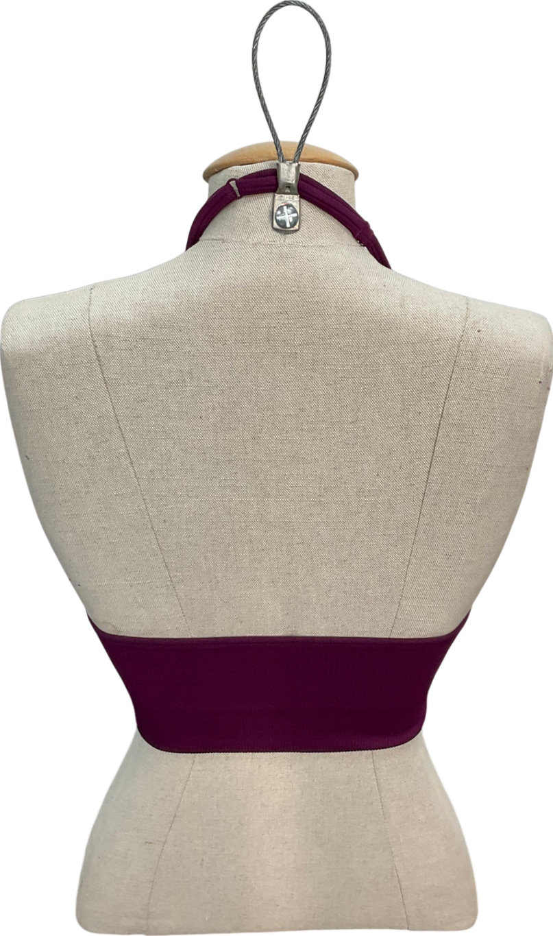 Fashion Nova Purple Halter Neck Crop Top UK XS