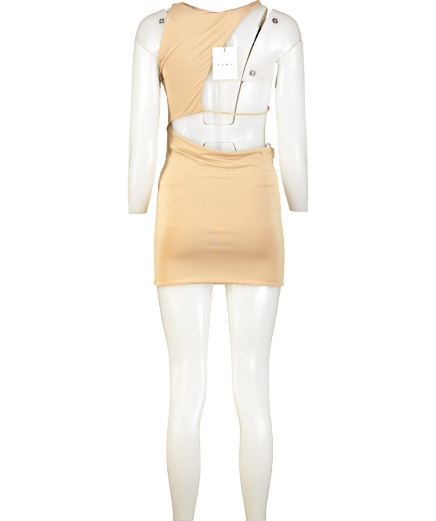 Sadh Beige Cut Out Bikini Mini Dress UK S