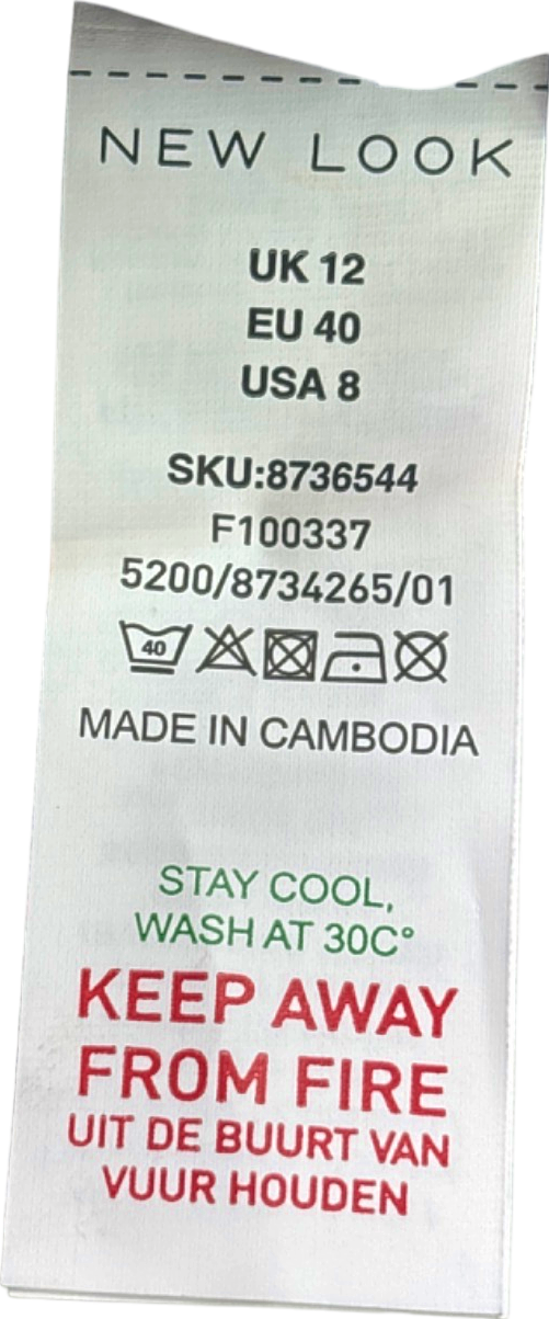 New Look Black/White Boucle Check Mini Skirt UK 12