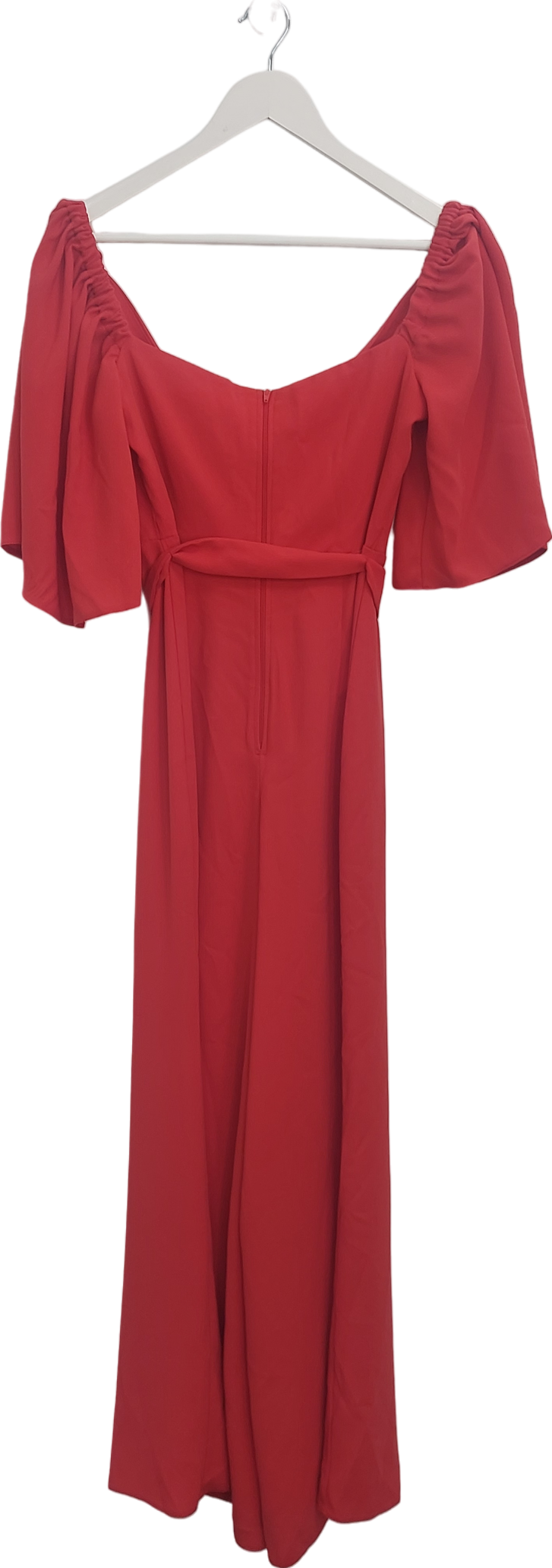 Edie B Red Plunge Neck Wide Leg Junpsuit UK 8