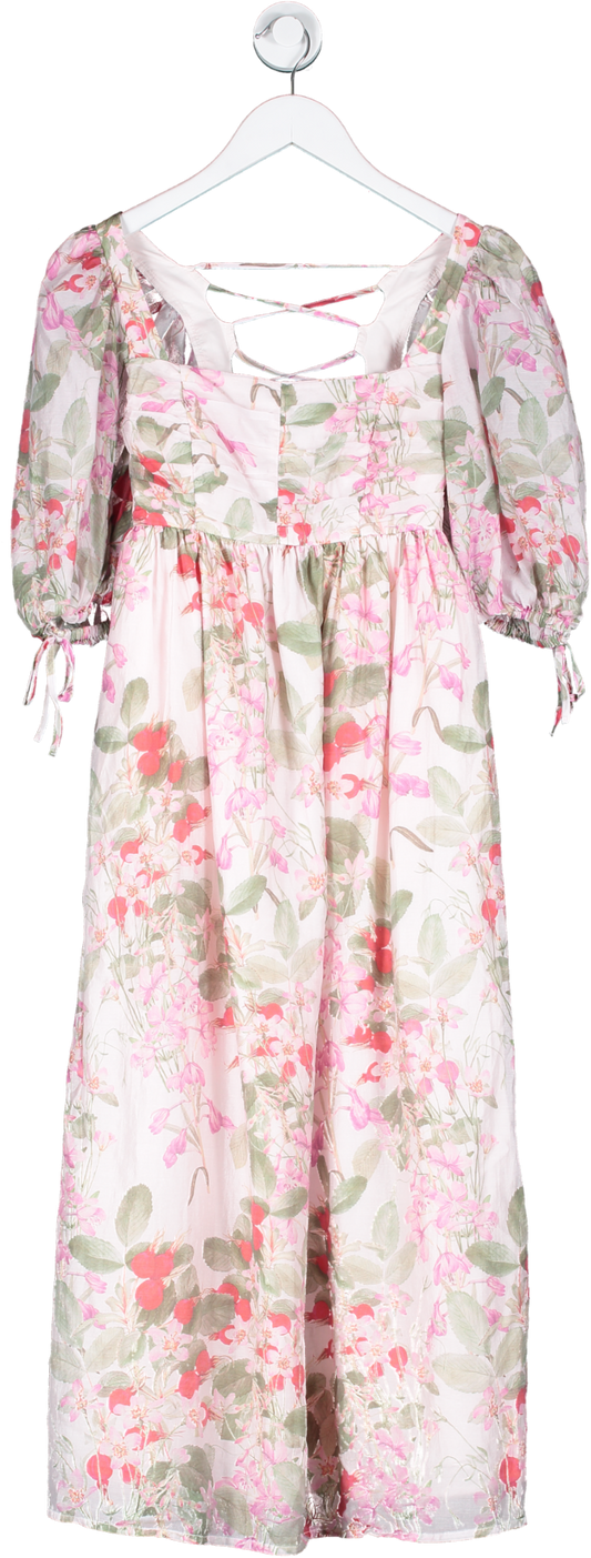 & Other Stories Pink Babydoll Tied Sleeve Detail Dress UK XS