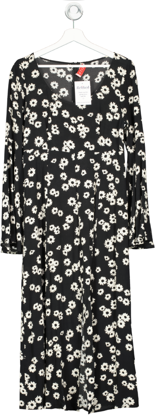 Kitri Black Tiled Floral Maxi Dress UK 10