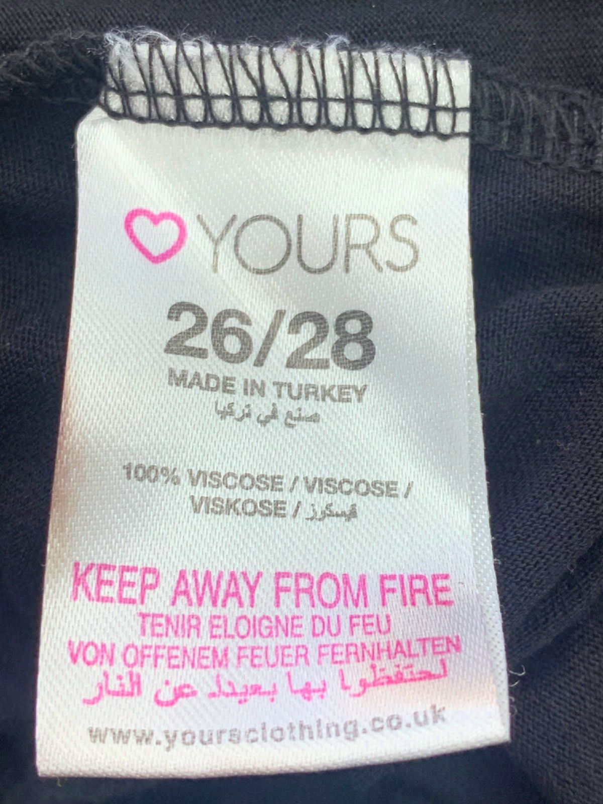 Yours Black Gym and Tonic Top UK 26/28