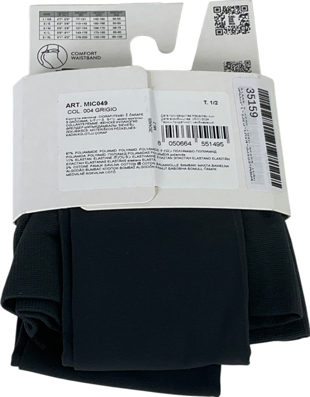 calzedonia Black Total Comfort Soft Touch Tights UK S