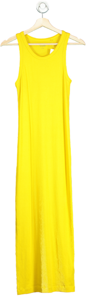 COS Yellow Ribbed Maxi Dress UK S