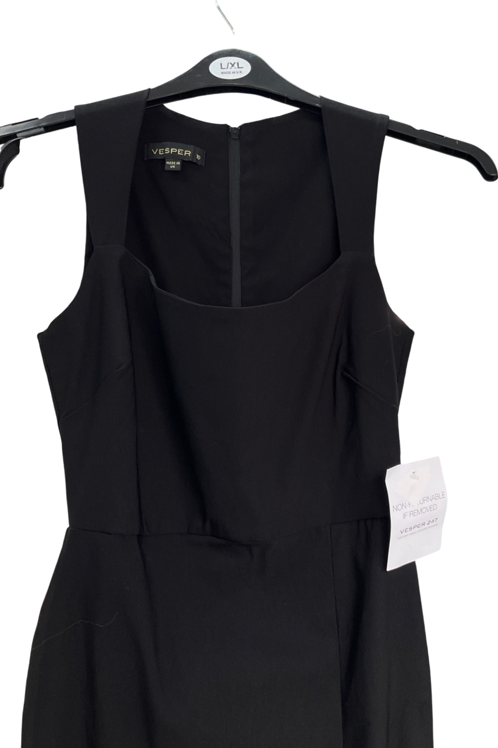 Vesper Black Sweetheart Bodycon Midi Dress UK 10