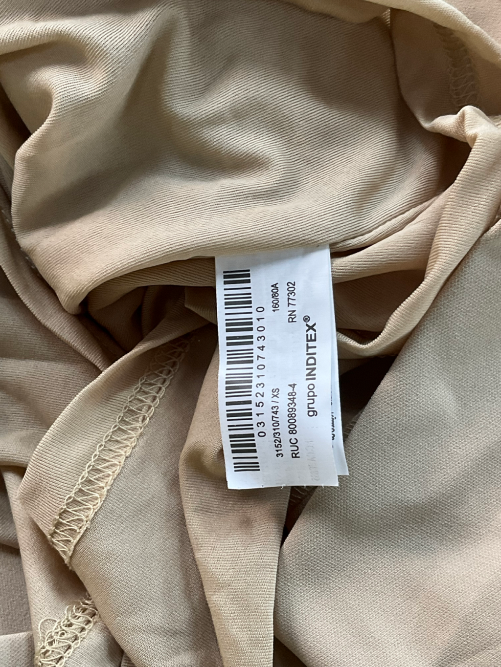 ZARA Short Fitted Dress With Double Belt Light Camel Beige UK 8