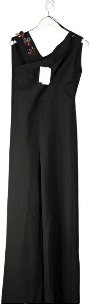 safiyaa Black Marianna Wide Leg Jumpsuit UK 14