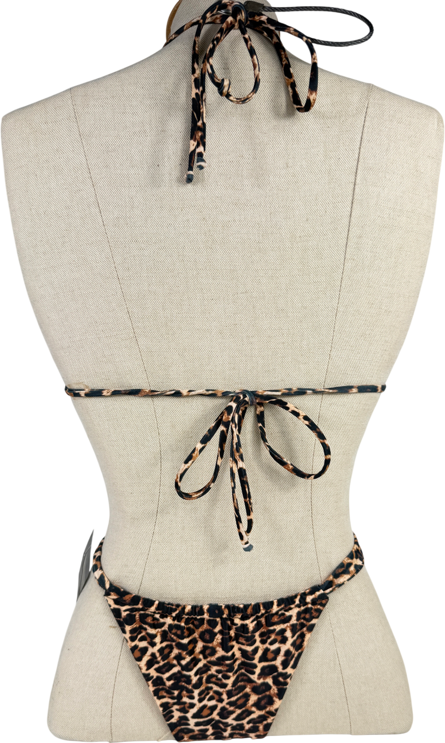 Loleia Brown Leopard Print Bikini UK XS