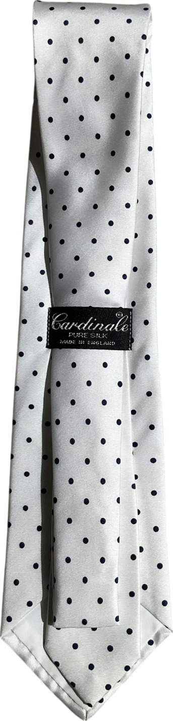 Cardinale White Spotted Silk Neck Tie One Size