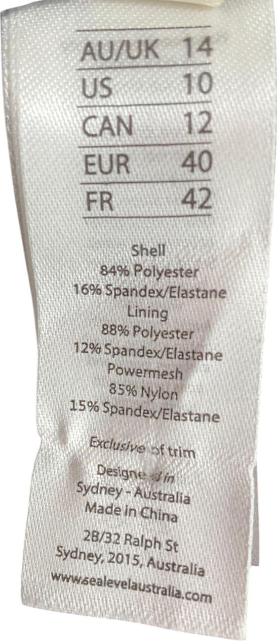 Sea level swim Black Spinnaker U Bar One Piece UK 14