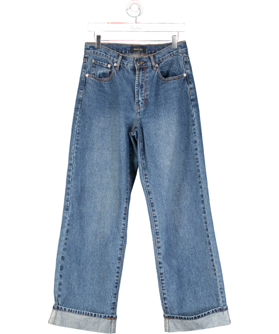 White Fox Blue Always Be Yourself Low Rise Straight Leg Jean UK S