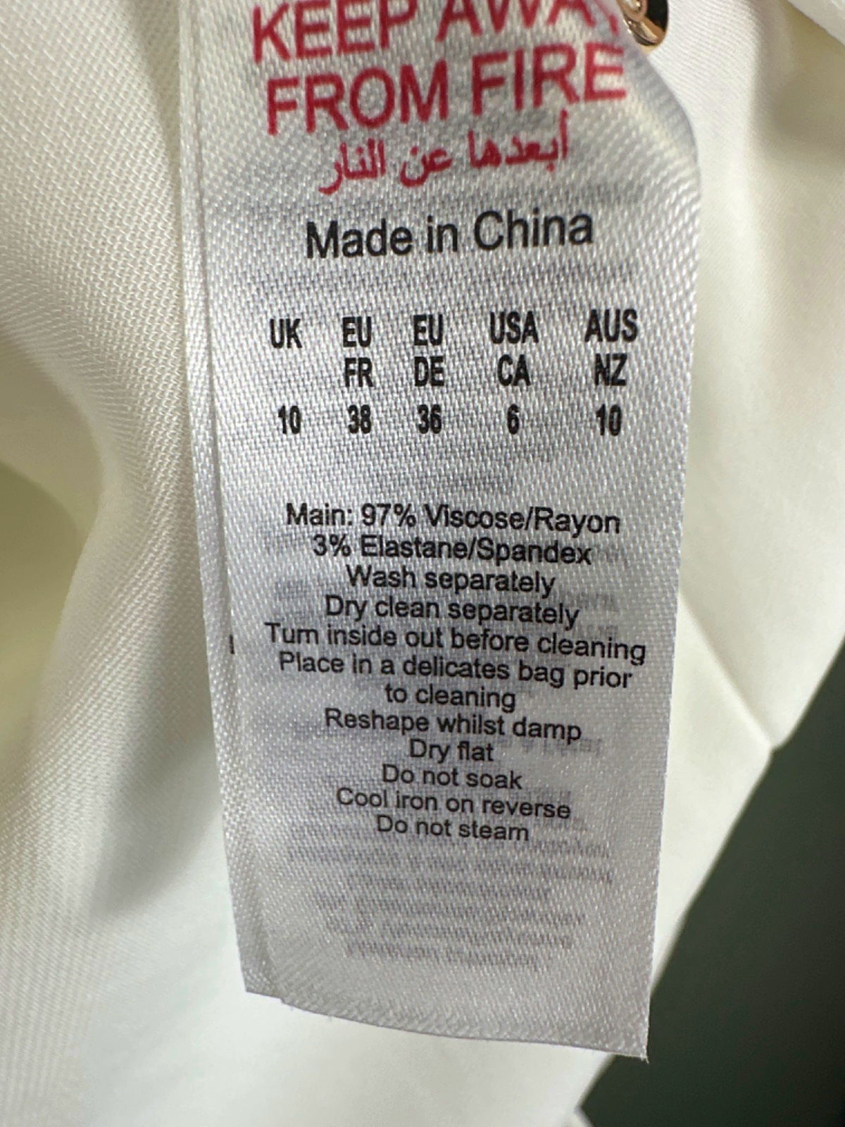 Karen Millen Ivory Premium Viscose Crepe Long Sleeve Collared Shirt UK 10