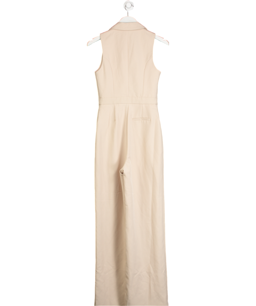 Club L Beige Endure Wide Leg Jumpsuit UK 8