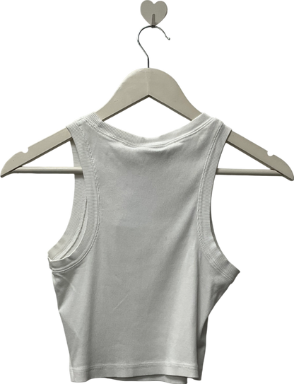 Weekday White Fitted Rib Tank Top UK M