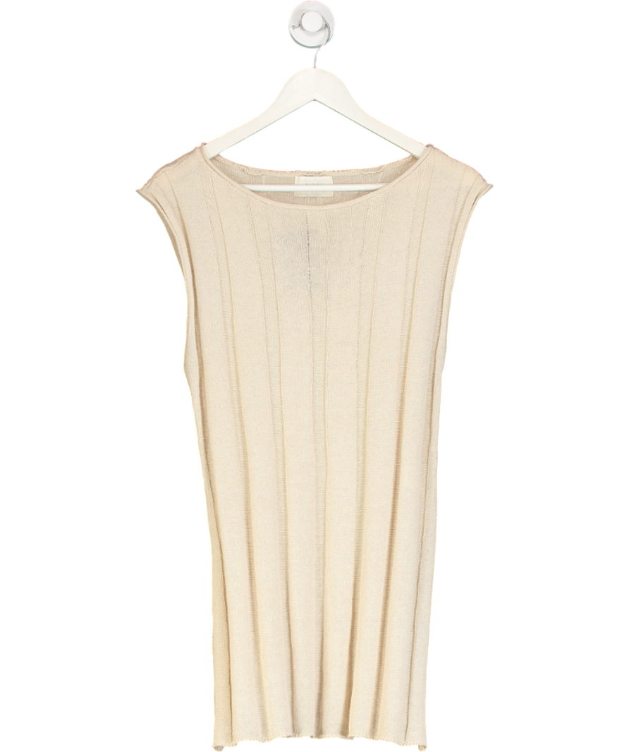 DISSH Beige Cotton & Linen Blend Sleeveless Top UK M