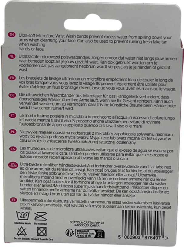 Brush works Microfibre Wrist Wash Bands - 2 Pack One size