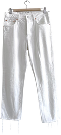 MANGO Havanah White Straight Leg Mid Rise Jeans UK 10