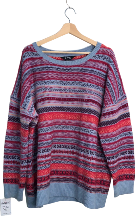 Long Tall Sally Multi-Coloured Patterned Knit Sweater UK 22-24