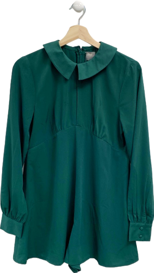ASOS Green Long Sleeve Dress with Peter Pan Collar UK 10