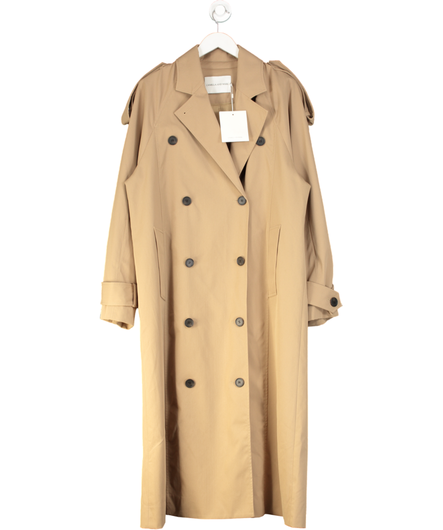 Camilla And Marc Classic Camel Double Breasted Trench Coat UK M/L