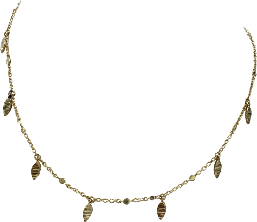 Missoma Gold Leaf Charm Choker Necklace One Size