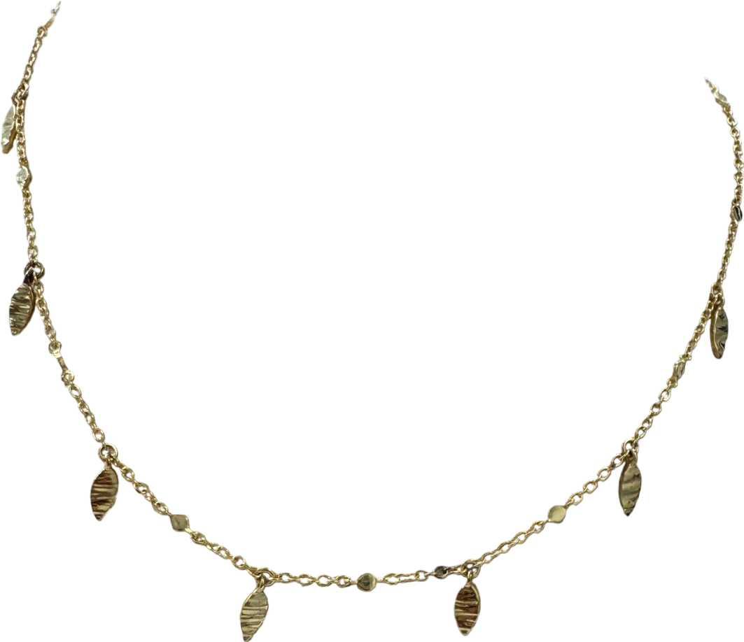 Missoma Gold Leaf Charm Choker Necklace One Size