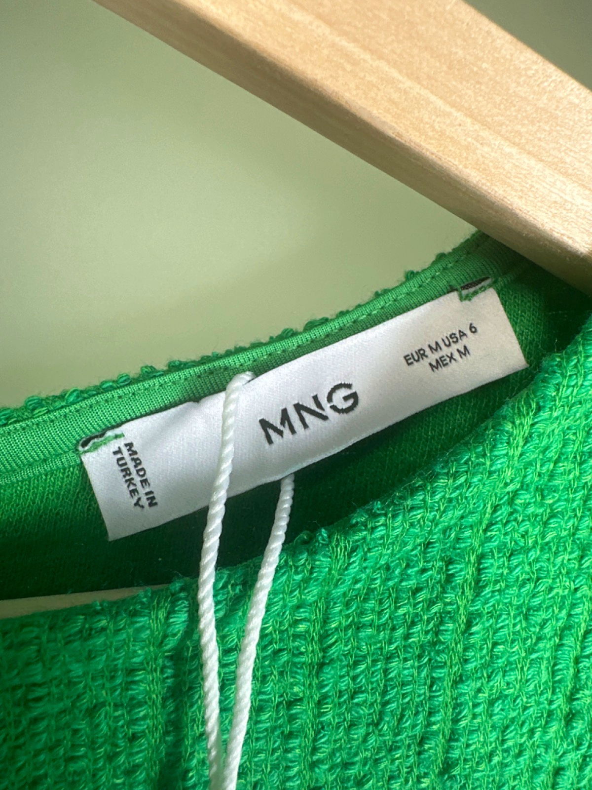 Mango Green Sleeveless Textured Mini Dress UK 10
