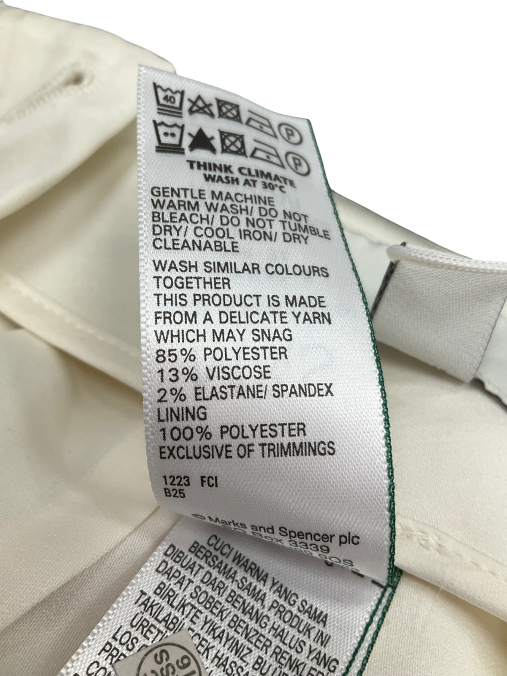 M&S Cream Lined Satin Midi Skirt UK 6