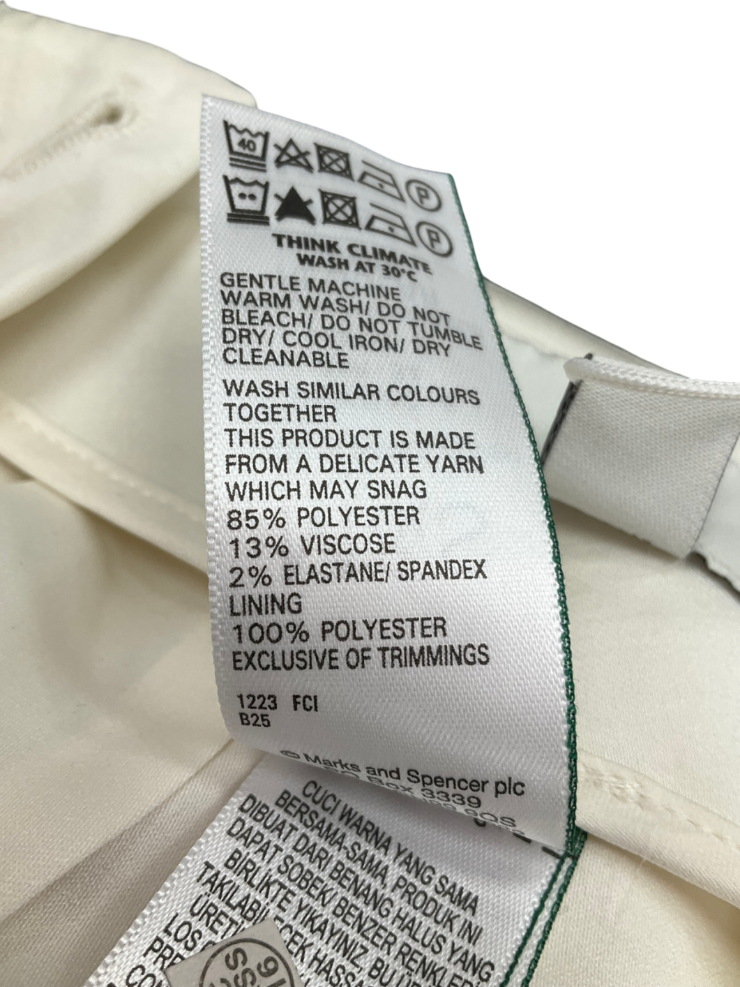 M&S Cream Lined Satin Midi Skirt UK 6