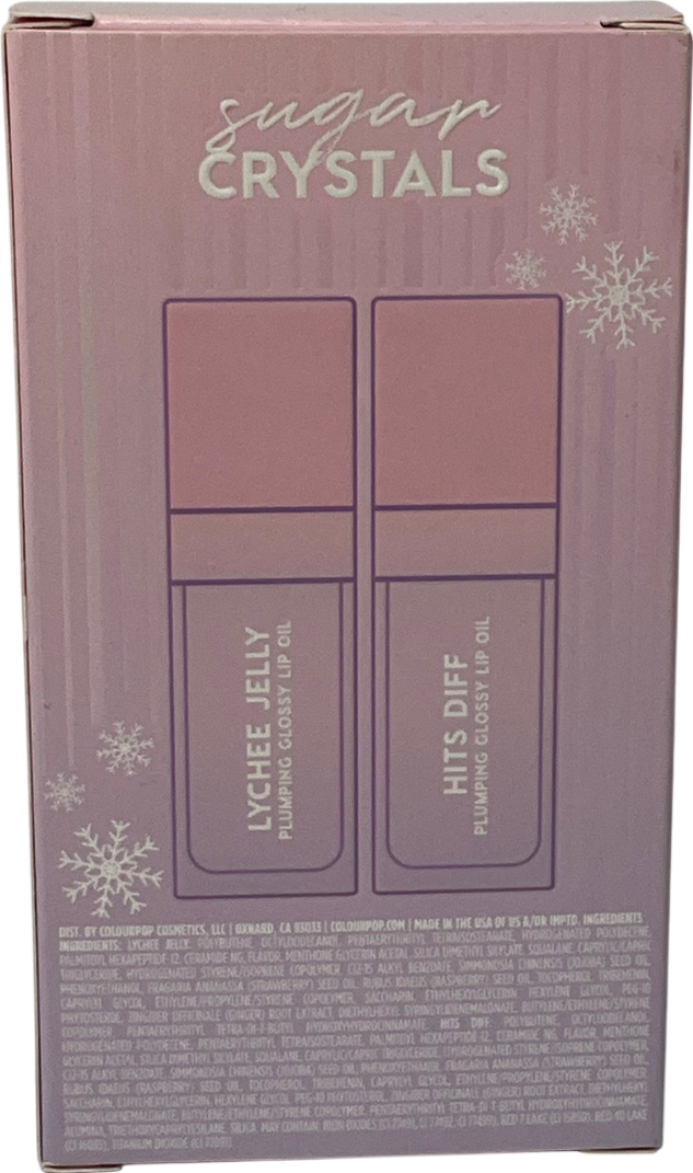 colourpop Sugar Crystals Plumping Glossy Lip Oil Kit Sugar Crystal 2x8.10g