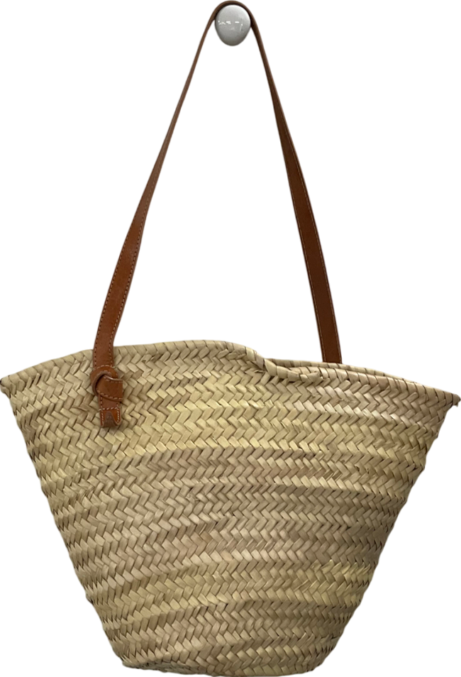 MANGO Beige Natural Tote Bag
