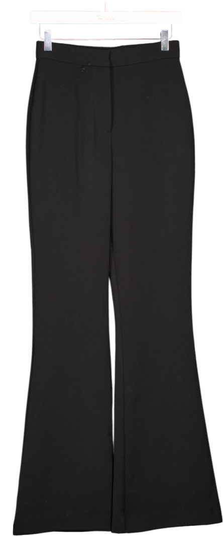 Mint Velvet Black Tailored Flare Trousers UK 8