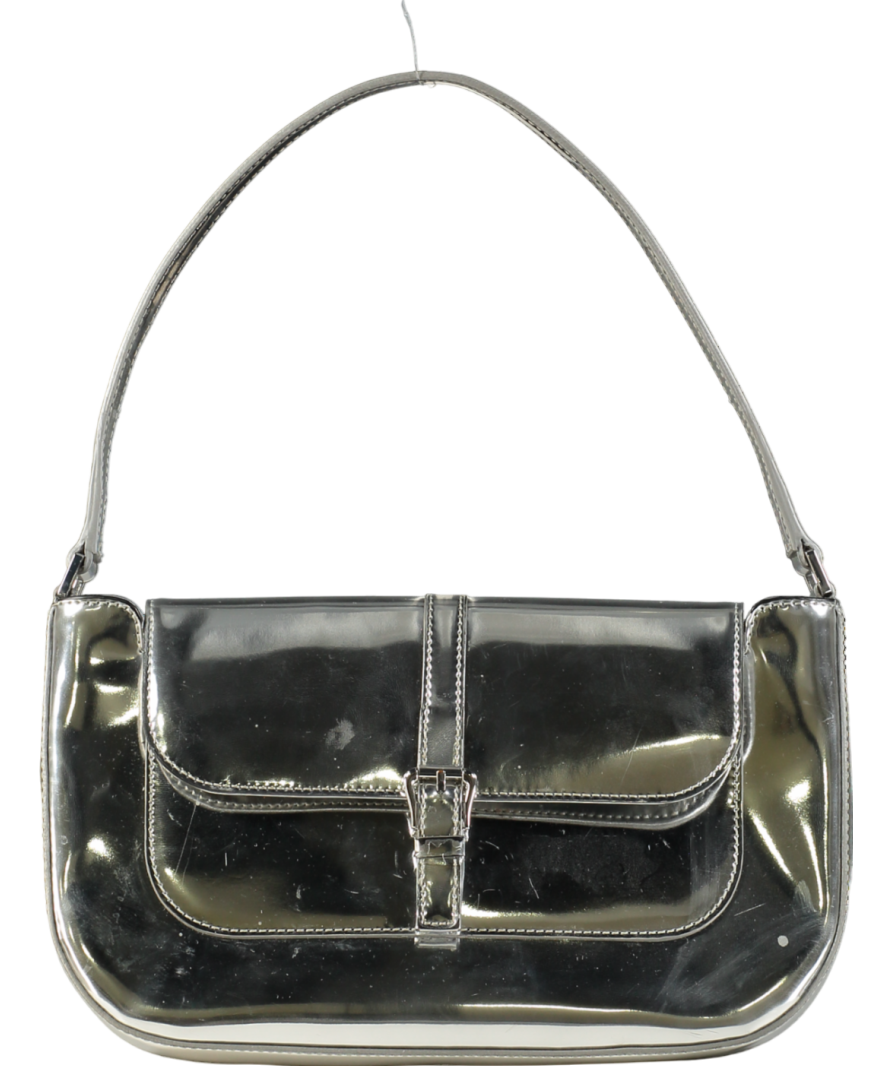 BY FAR Metallic Miranda Shoulder Bag In Silver
