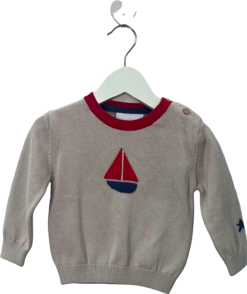 The Little White Company Pebble Sailboat Jumper 6-9 Months