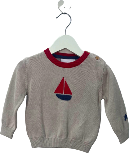 The Little White Company Pebble Sailboat Jumper 6-9 Months