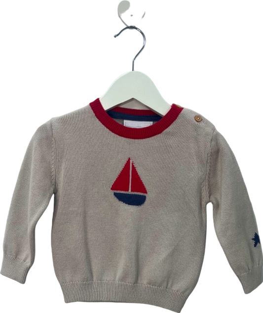 The Little White Company Pebble Sailboat Jumper 6-9 Months